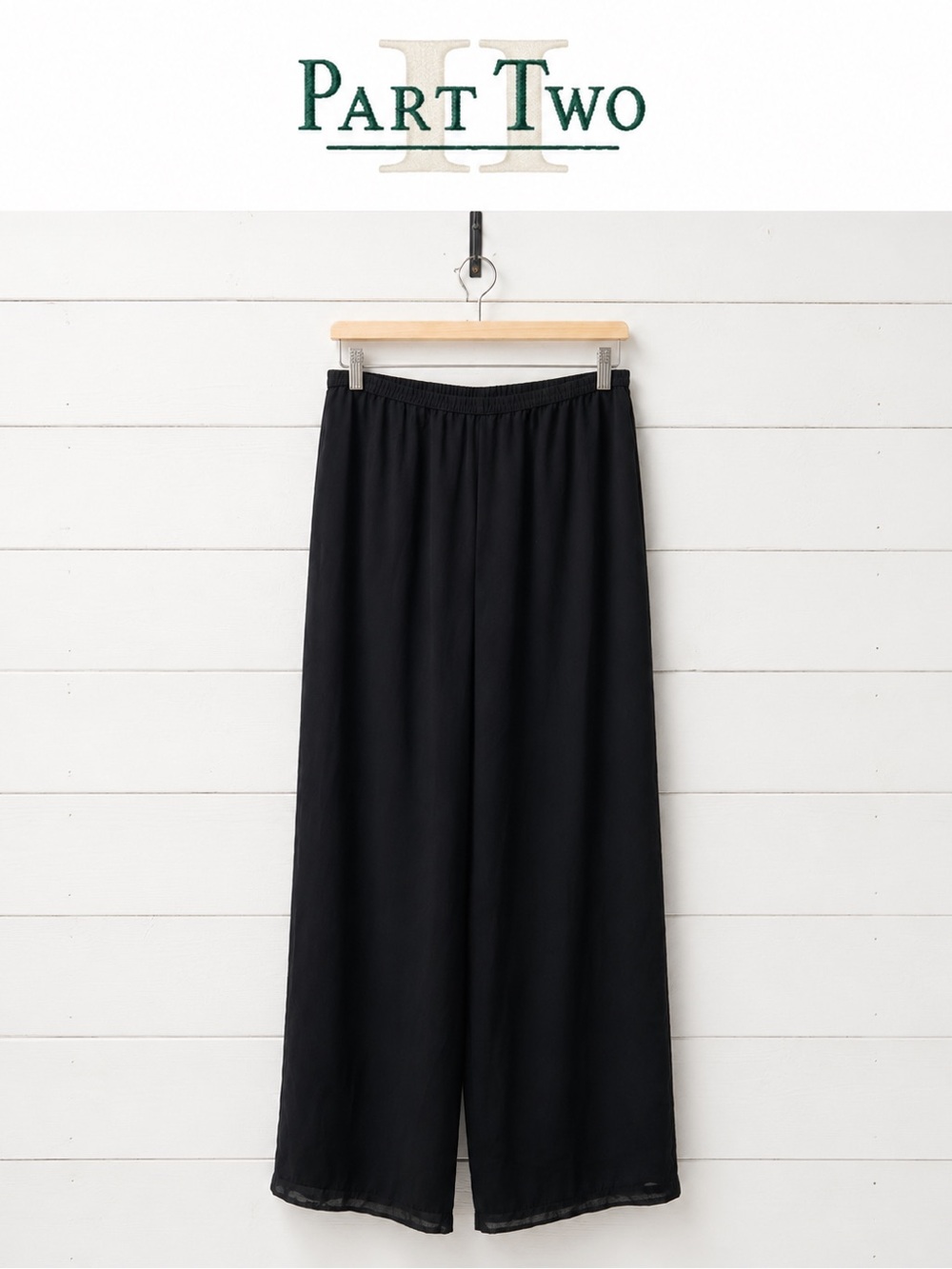 Part Two  VINTAGE Sheer Wide-Leg Pants – Black – Size M